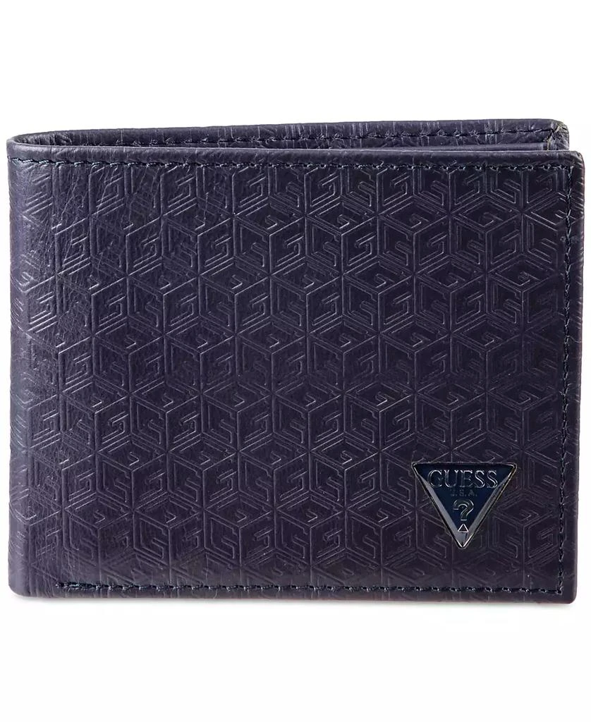 GUESS Men's Cube Embossed Leather Wallet 1