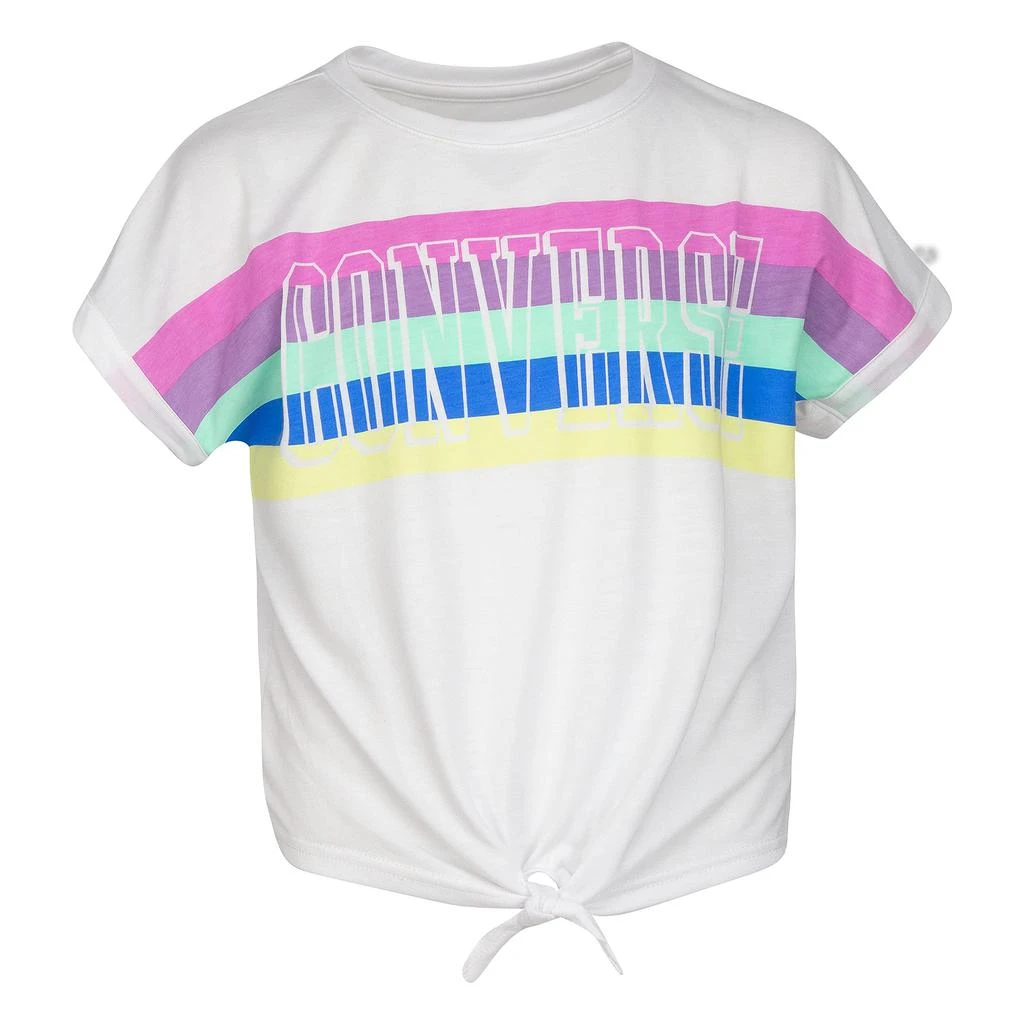 Converse Striped Front Tie Top (Big Kids) 1