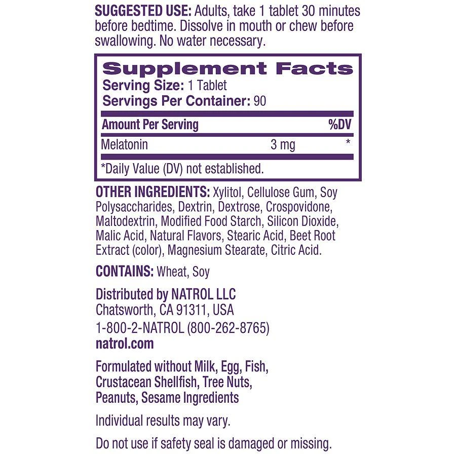 Natrol 3mg Fast Dissolve Tablets Melatonin Strawberry 6