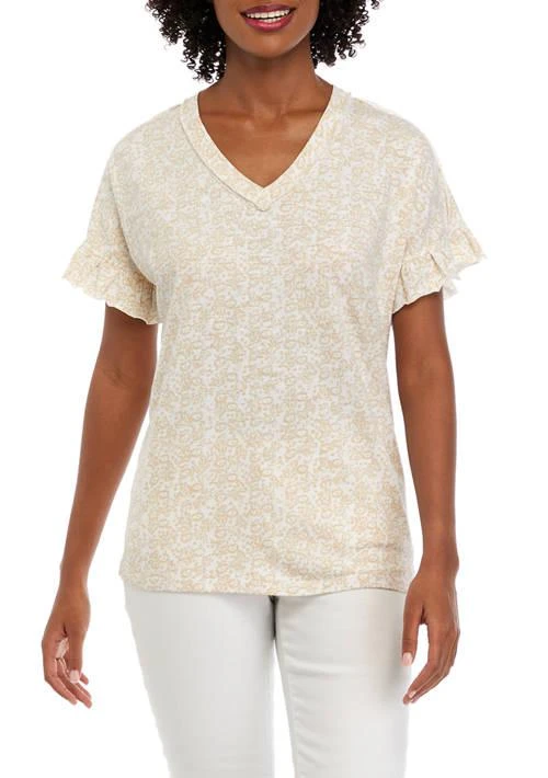 Wonderly Womens Ruffle Sleeve T Shirt 1