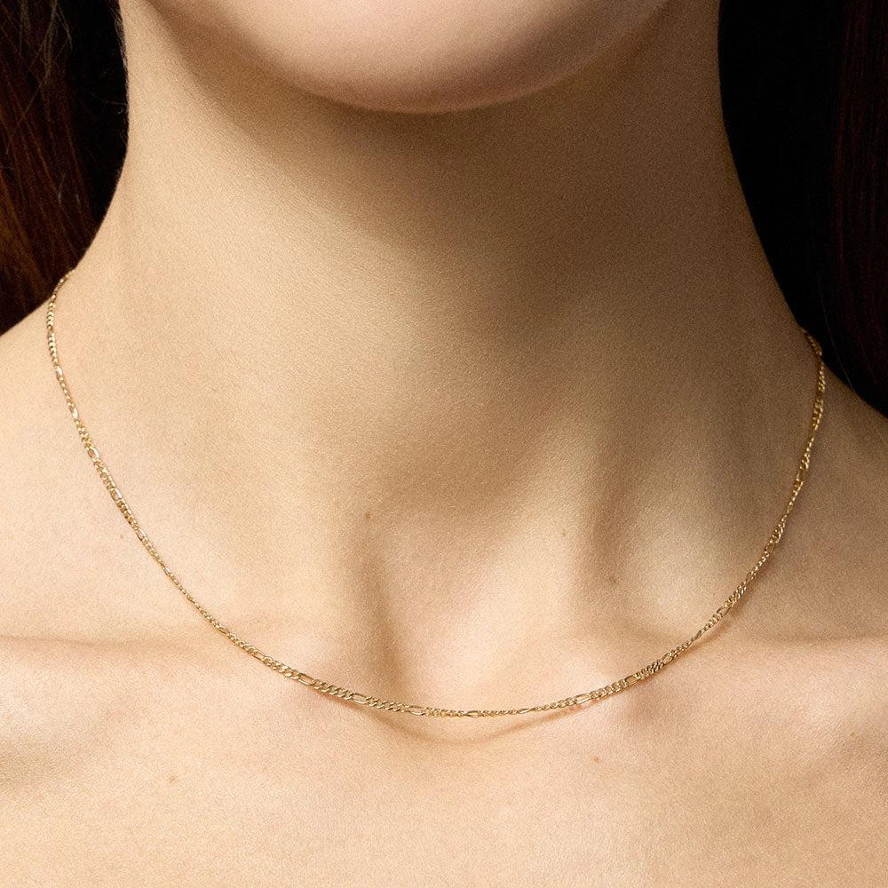 FASHNZFAB 18K Gold Filled Figaro Chain Necklace