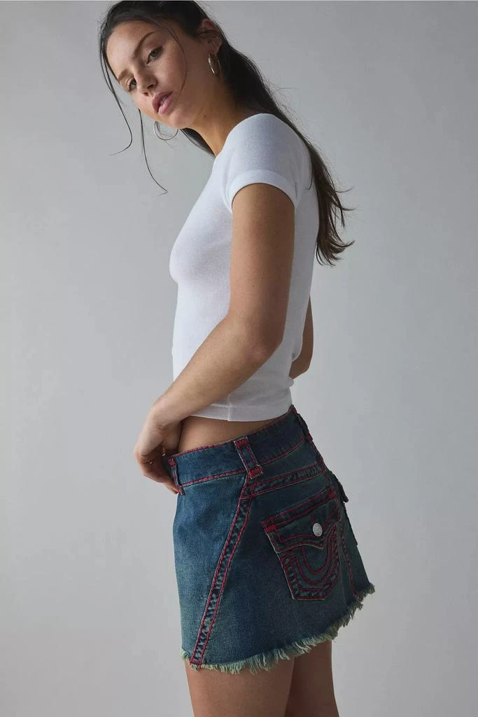 True Religion True Religion Twisted Seam Super T Flap Denim Mini Skirt 3