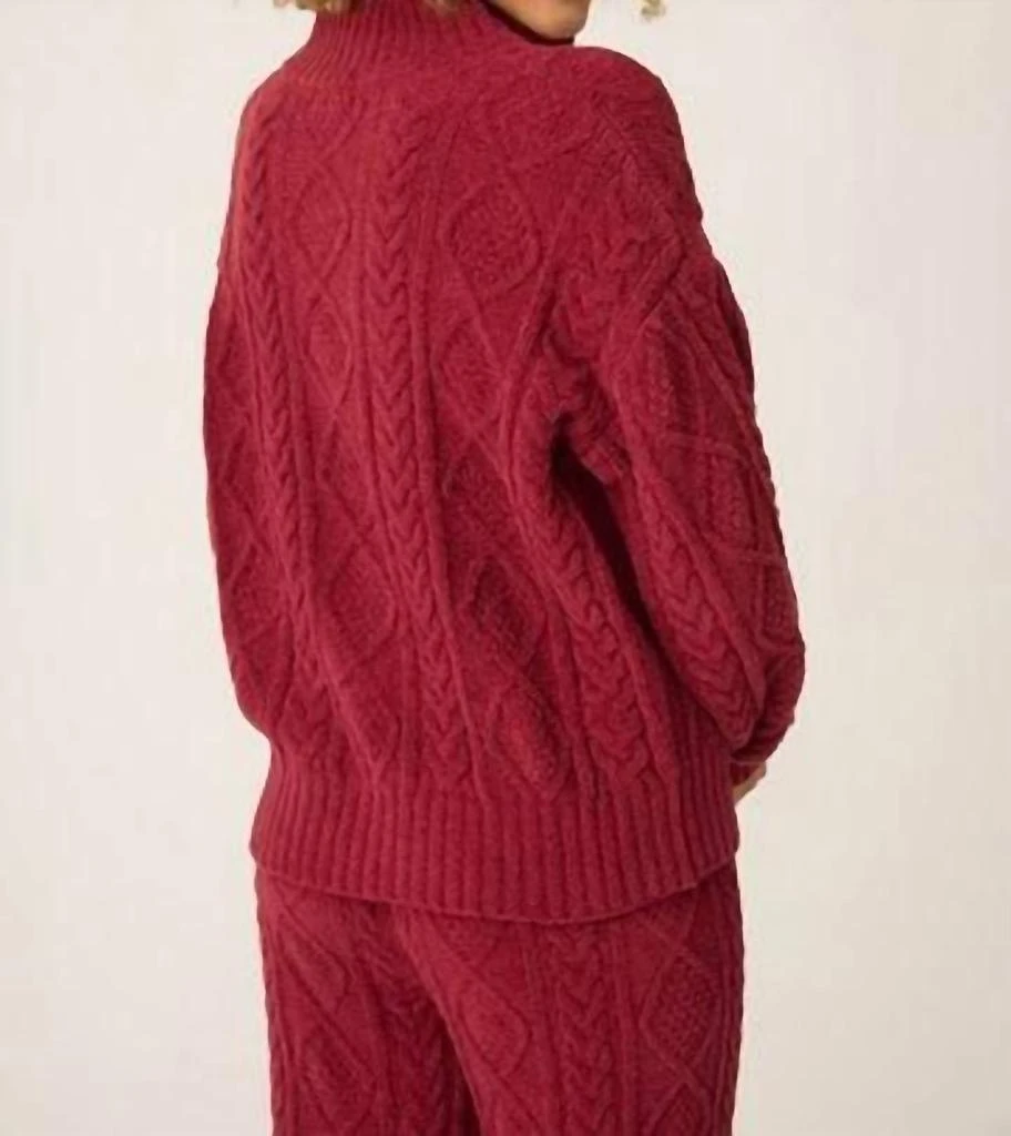 PJ Salvage Pj Salvage - Chenille Cozy Cable Quarter Half Zip Top 2