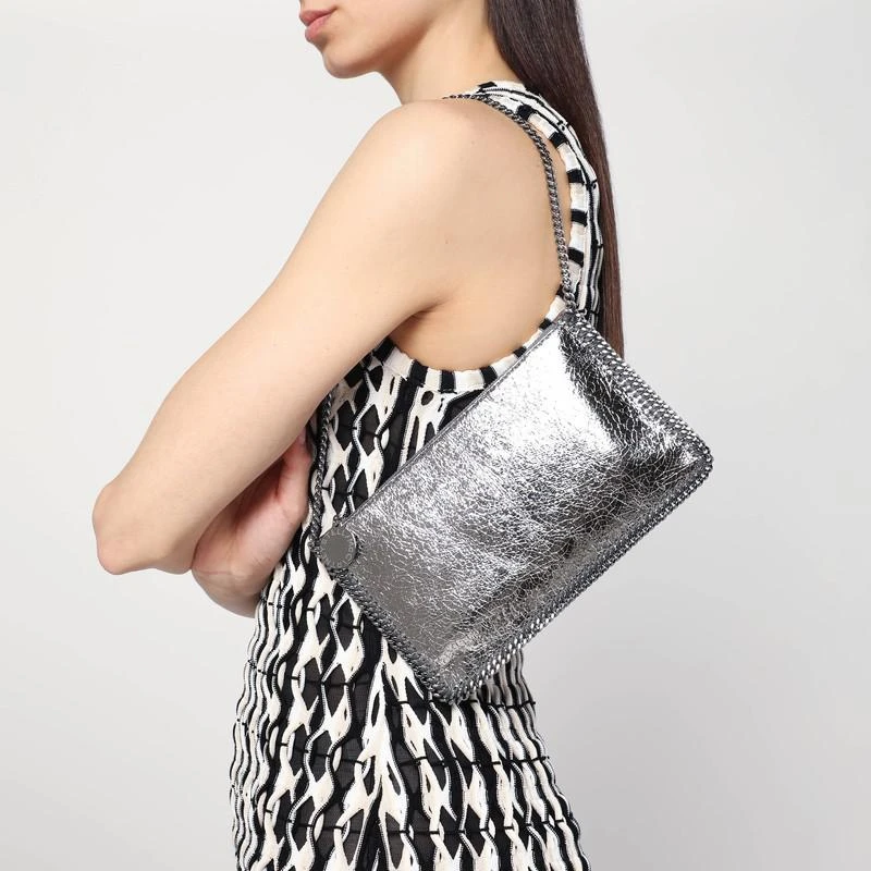 Stella McCartney Falabella Grey Metallic Clutch Shoulder Bag 2