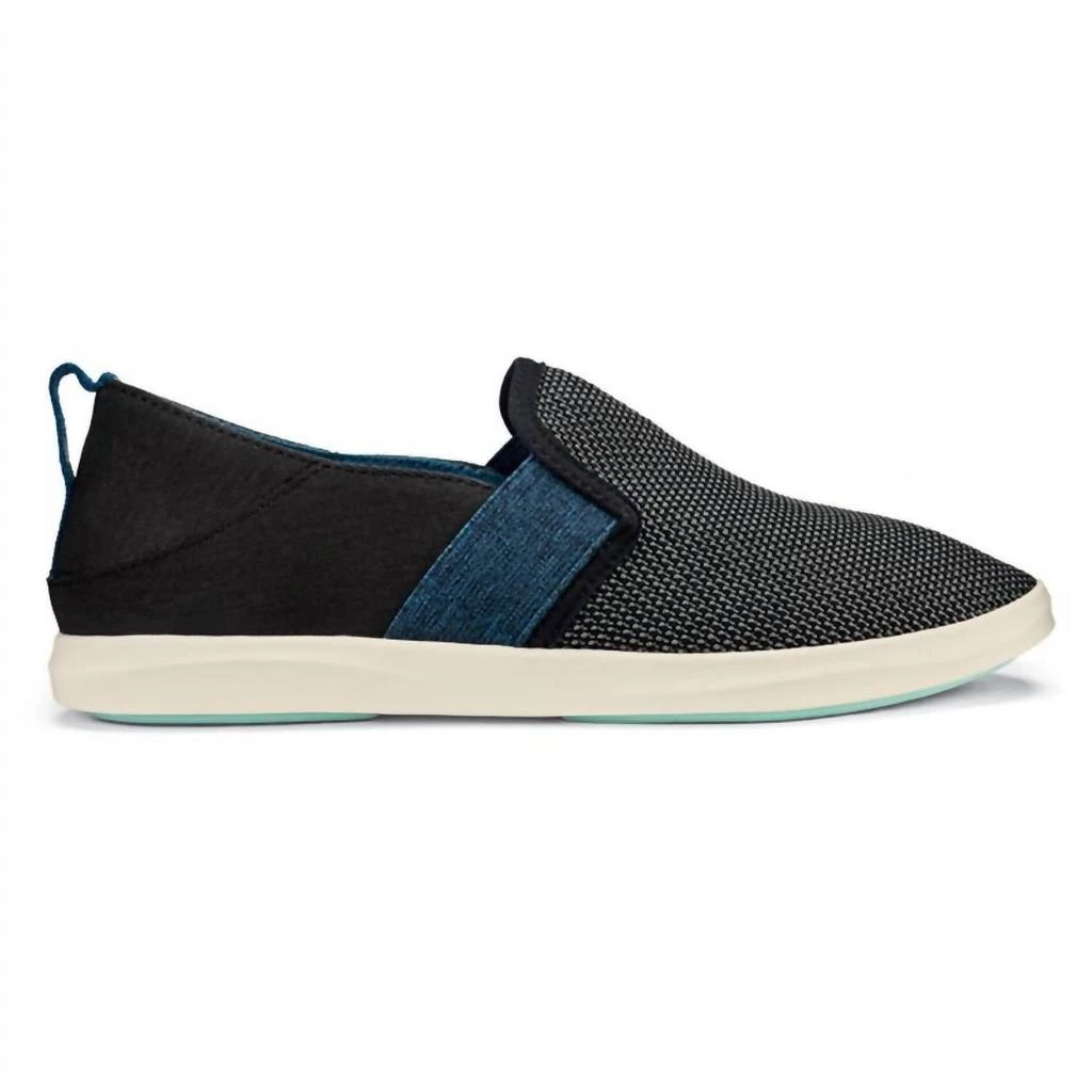 OluKai Women's Hale'iwa Shoes In Black/teal 2