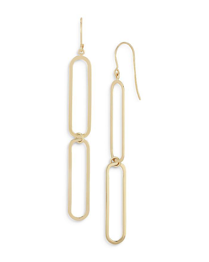 Bloomingdale's Paper Clip Drop Earrings in 14K Yellow Gold