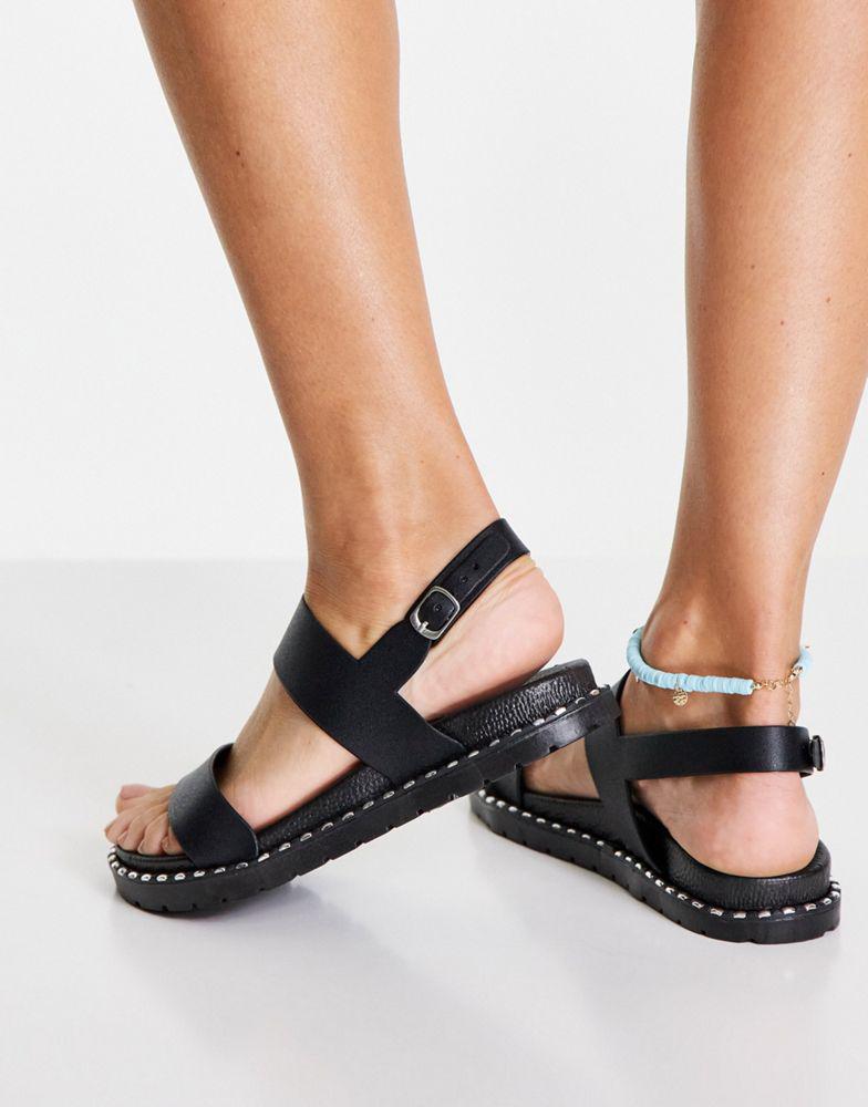 Hugo Boss London Rebel flat sandals in black
