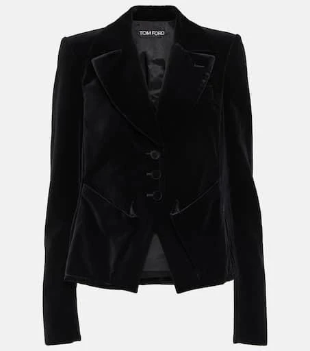 Tom Ford Single-breasted cotton velour blazer 1