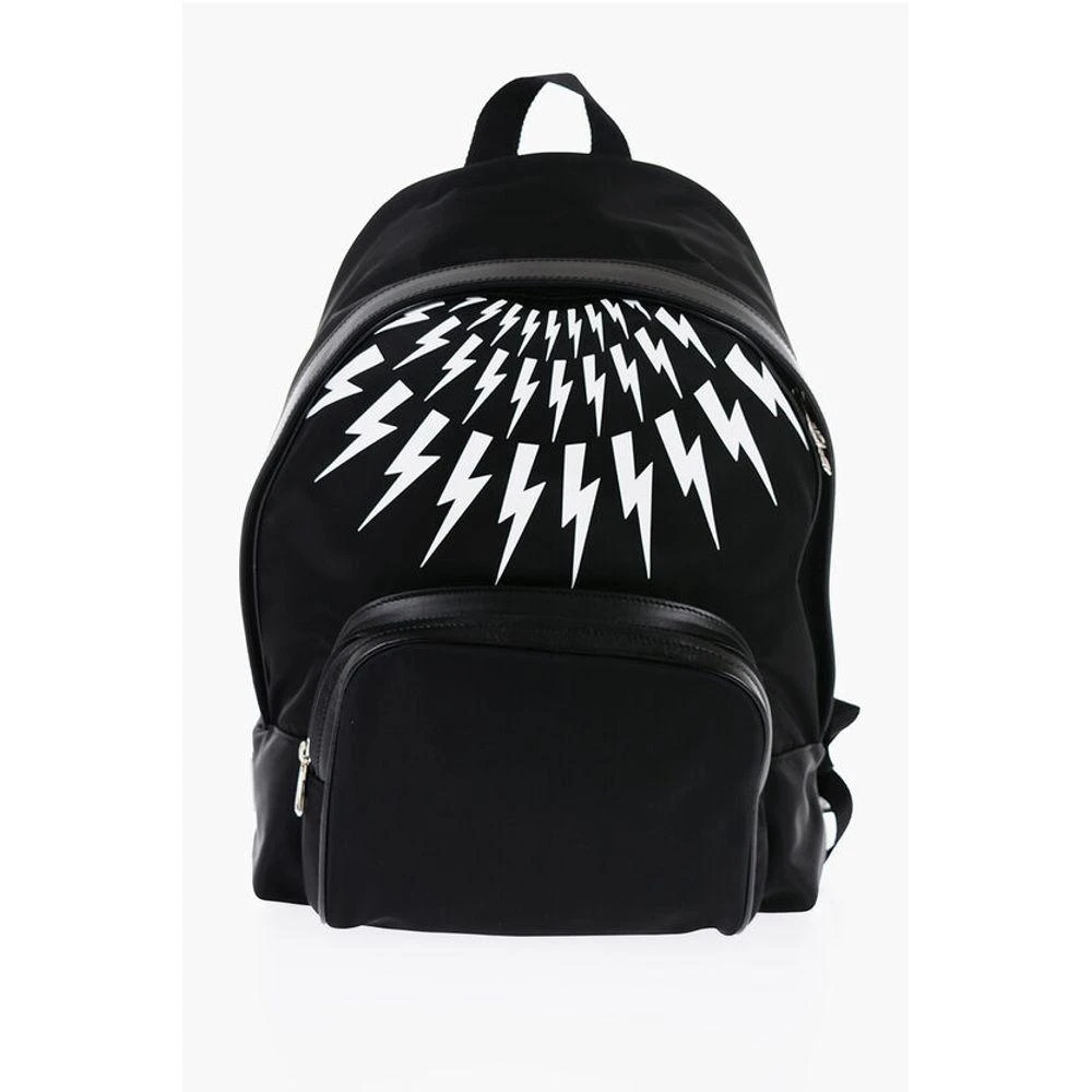 Neil Barrett Fabric FAIR-ISLE THUNDERBOLT Men's Backpack 1