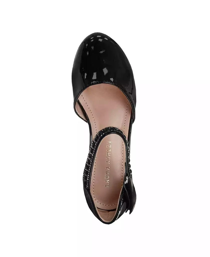 Laura Ashley Little Girls Rhinestones Low Heeled Dress Shoe 6