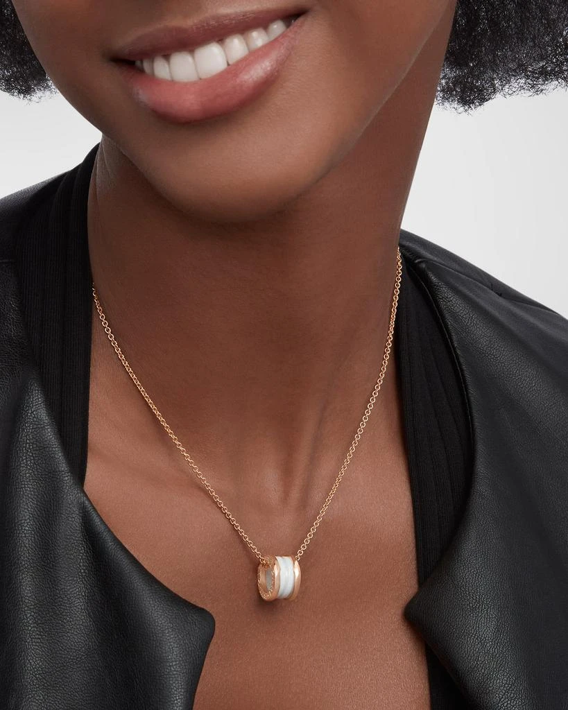 BVLGARI B.Zero1 18K Rose Gold & White Ceramic Necklace 5