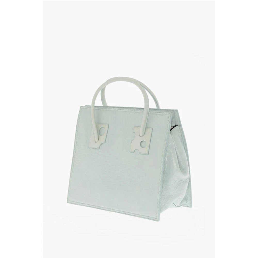 Off-White Off- Solid Color Leather Tote Women's Bag 2