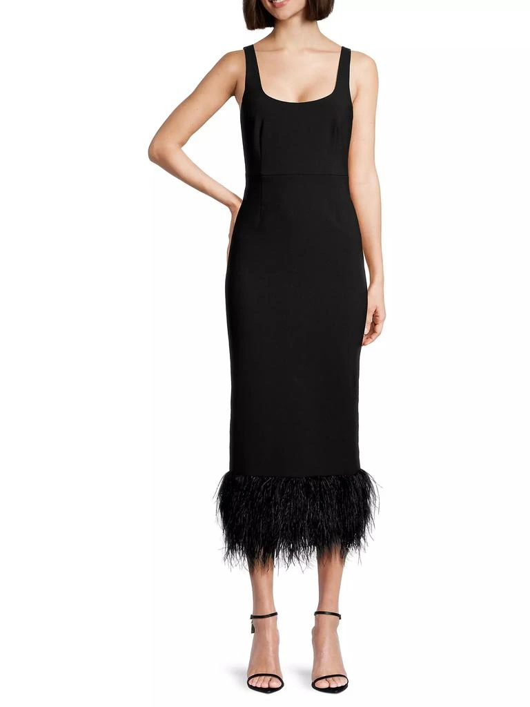Likely Lida Feather-Trim Sheath Midi-Dress 2