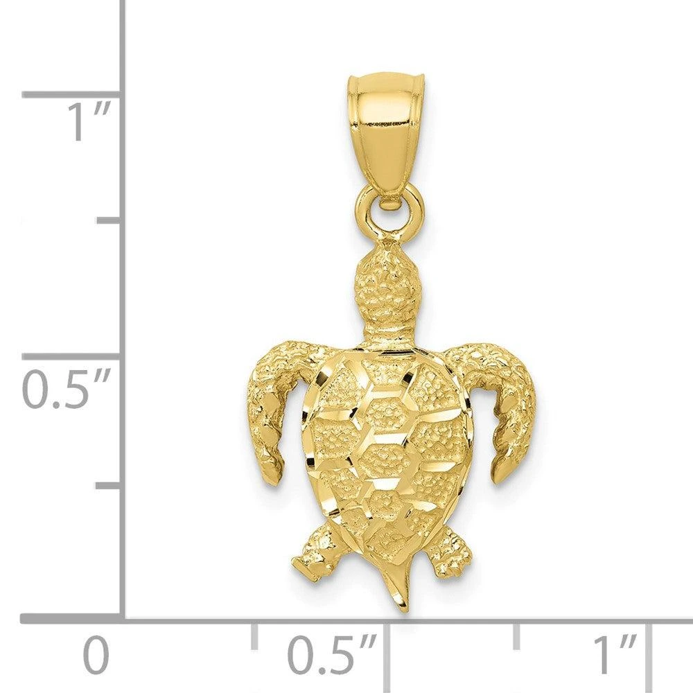 Diamond2Deal 10k Yellow Gold Turtle Pendant 3