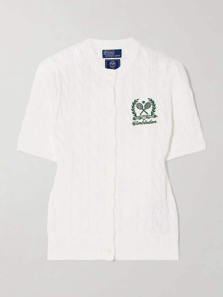 Ralph Lauren X Wimbledon 刺绣绞花针织纯棉开襟衫 1