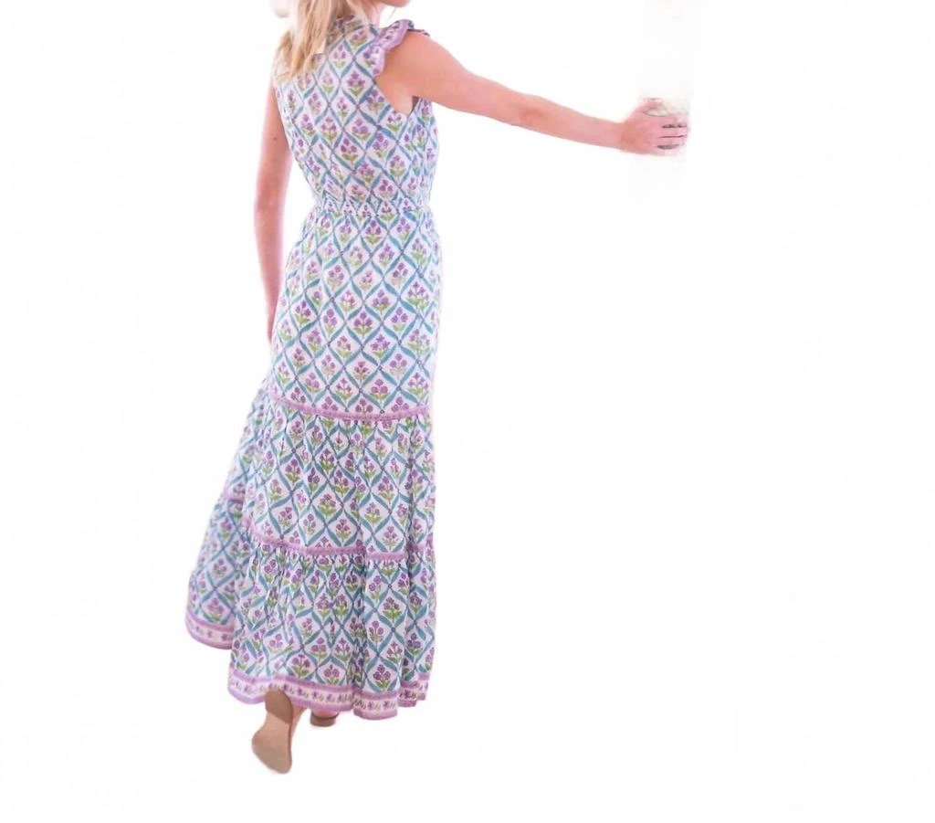 BELL Lola Maxi Dress In Turquoise Purple Diamond 3