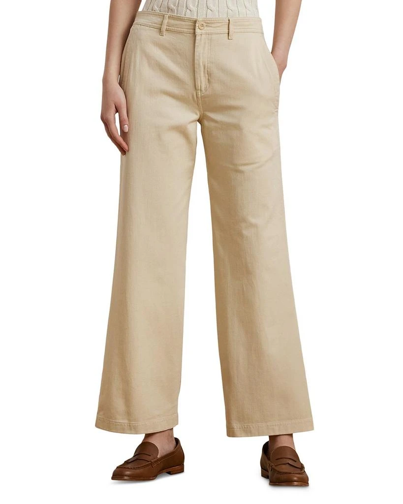Ralph Lauren Cotton Twill Wide Leg Pants 1