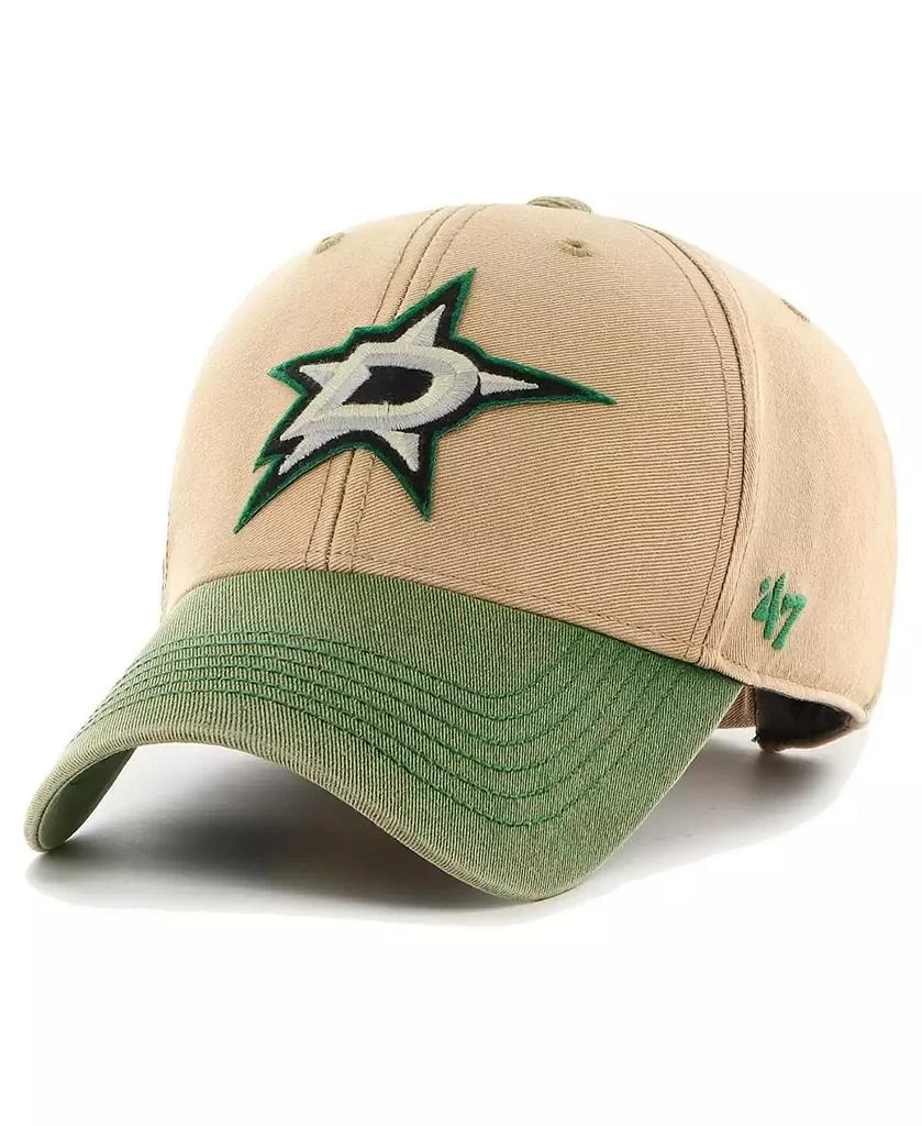 47 Brand Men's Khaki, Kelly Green Distressed Dallas Stars Dusted Sedgwick MVP Adjustable Hat 2