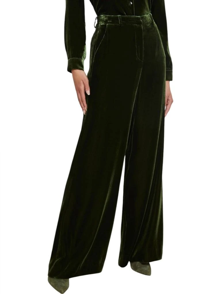 L'Agence Pilar Wide Leg Pants In Deep Olive 1