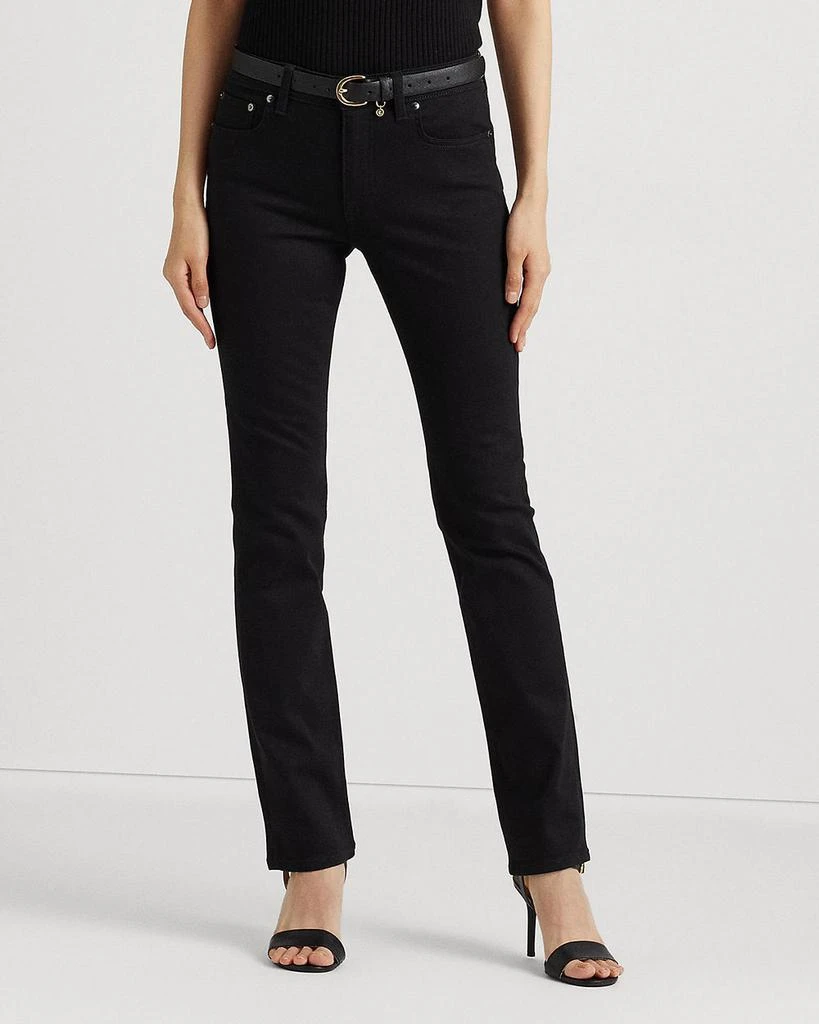 Ralph Lauren Mid Rise Straight Super Stretch Jeans in Black 5