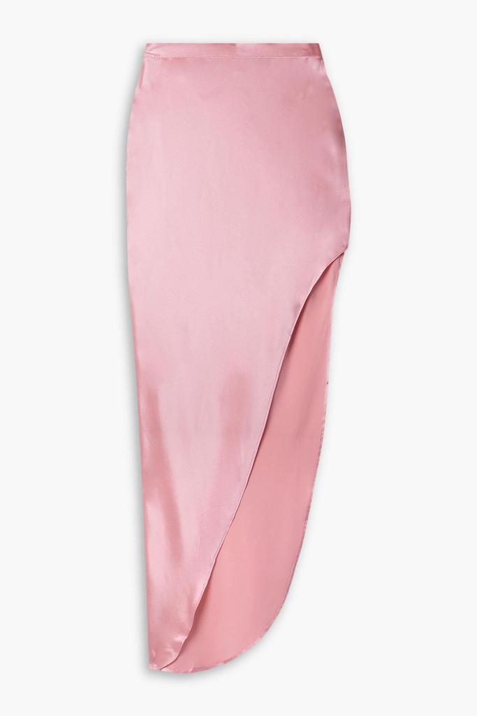 Fleur du Mal Asymmetric silk-blend satin midi skirt