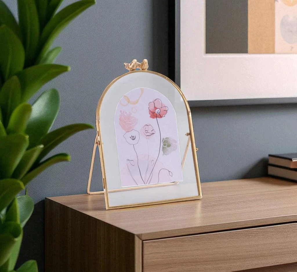 Hivvago 8" Gold Iron Tabletop Sculpture