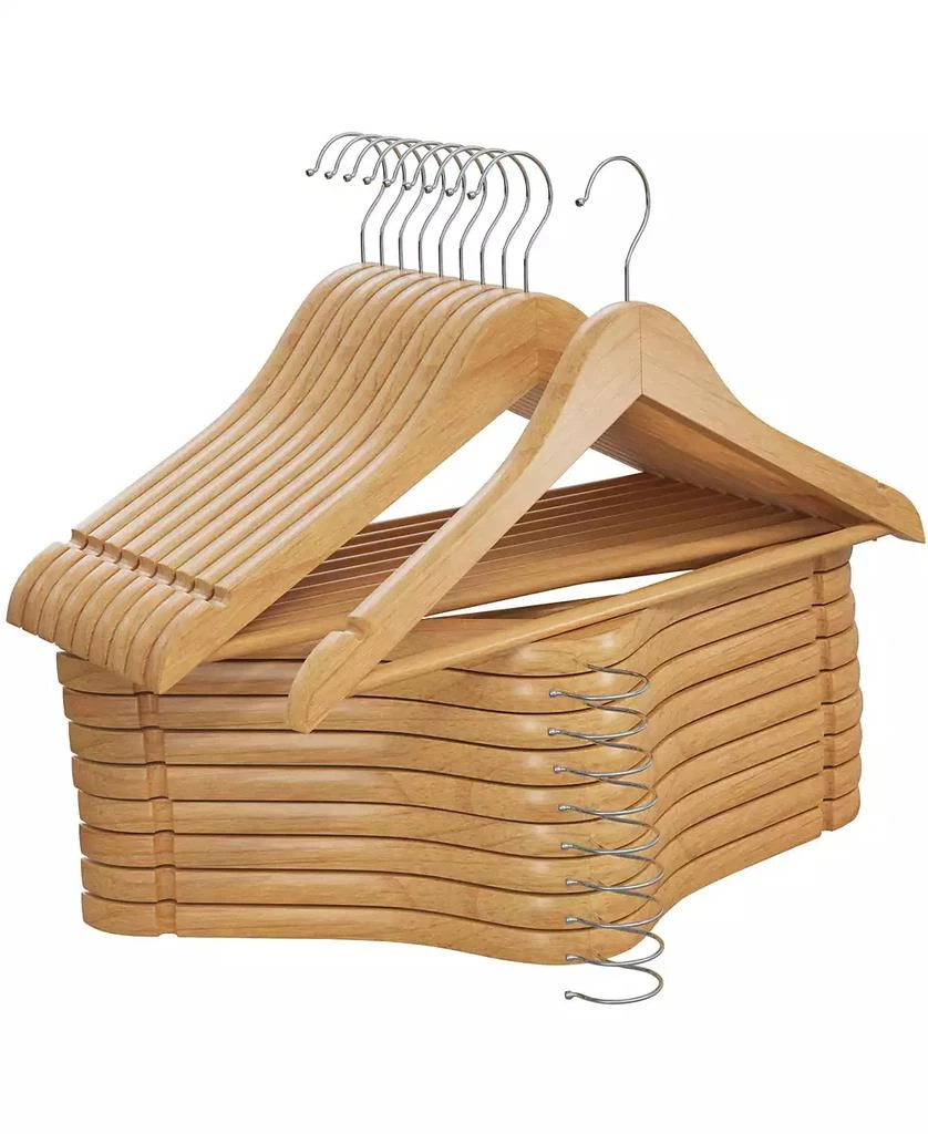 HomeIT 30 Pack Natural Wood Solid Wood Clothes Hangers, Coat Hanger, Wooden Hangers