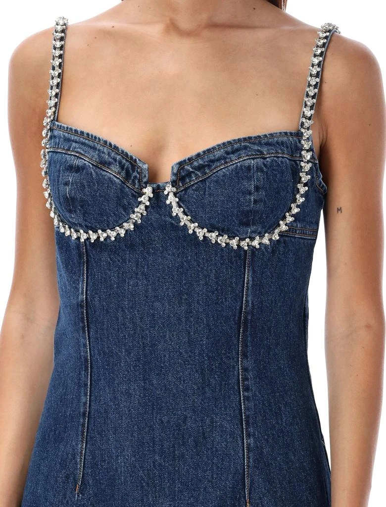 Self Portrait Self-Portrait Embellished Denim Flared Mini Dress 3
