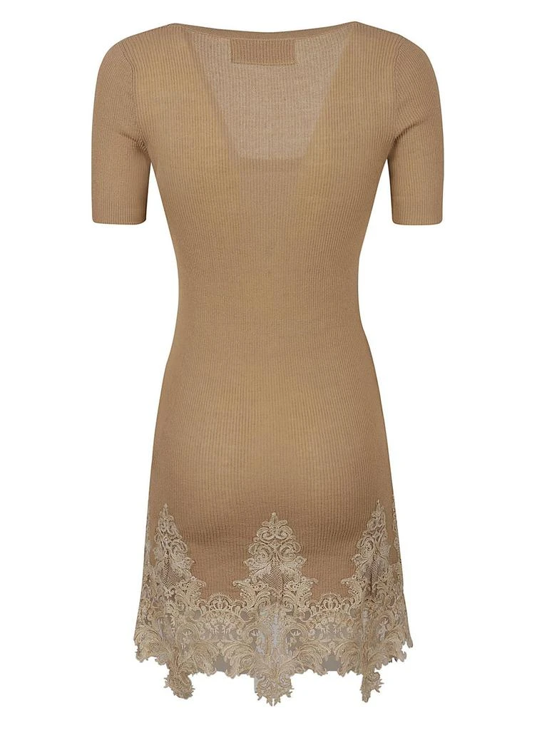Ermanno Scervino Square Neck Lace Paneled Knitted Dress  On Sale Now with  Up to 53% Off | Discover Exclusive Deals & Savings at BeyondStyle   Authentic ERMANNO women|dresses|apparel & accessories|clothing|adult with
