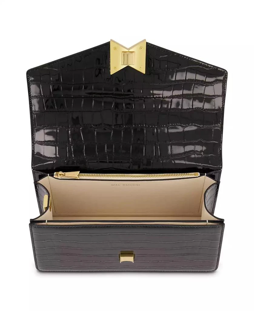 Mac Duggal Gold Plated Hardware Crocodile Leather Shoulder Bag 2