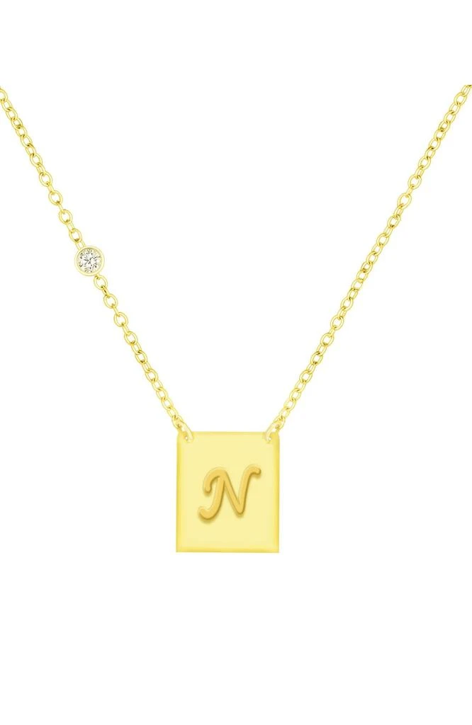 Savvy Cie Jewels 18K GOLD PLATED OVER STERLING SILVER NECKLACE WITH CZ 18
