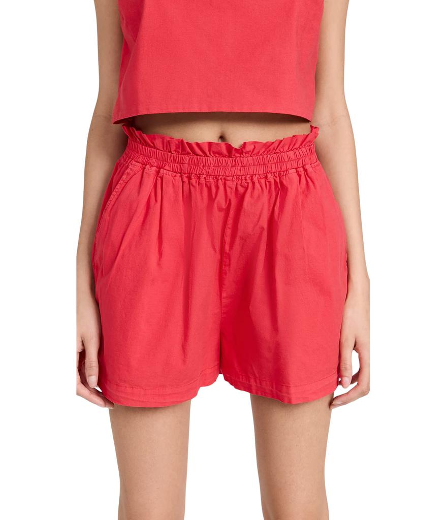 Monrow Poplin Paperbag Shorts