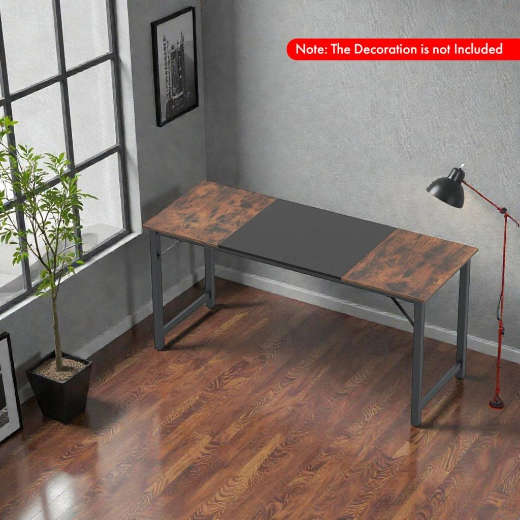 Hivvago 63" Stylish Office Desk Featuring Durable Steel Support 2
