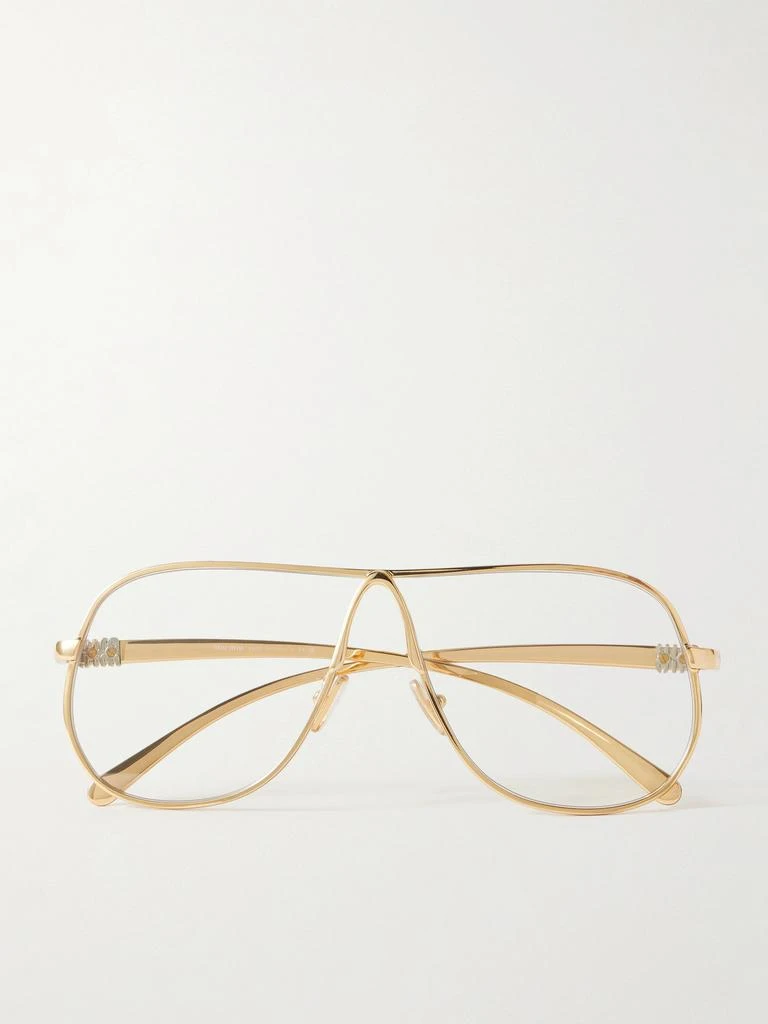 Miu Miu Eyewear Aviator-style Gold-tone Optical Glasses