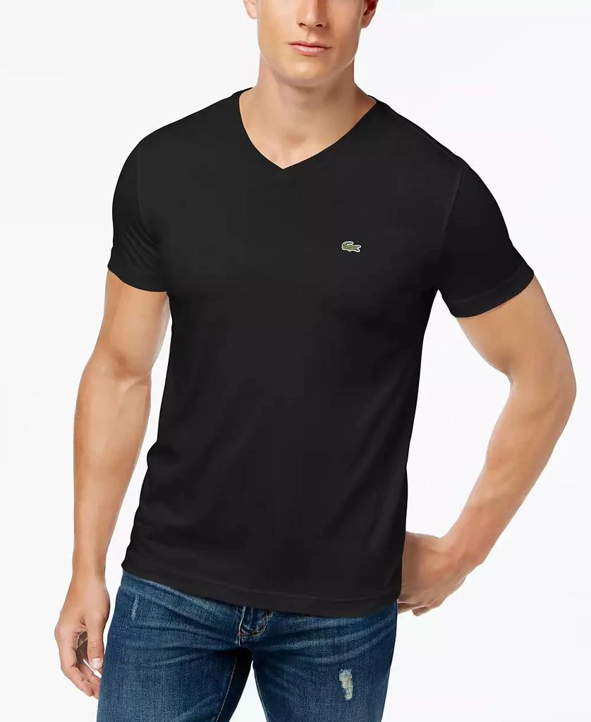 Lacoste Men’s Classic V-Neck Soft Pima Cotton Tee Shirt 1