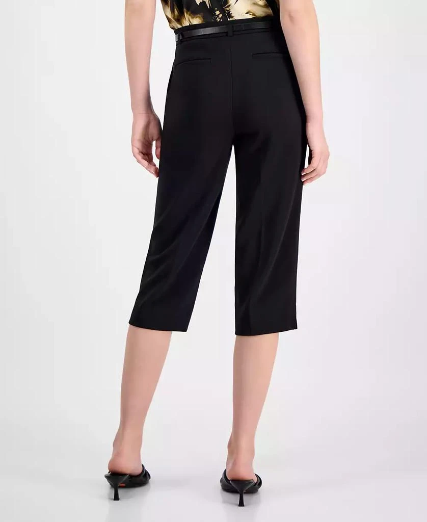 Anne Klein Women's Belted Pedal-Pusher Urban-Stretch Pull-On Capri Pants 2