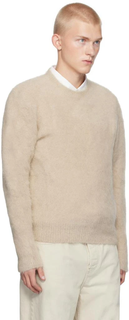 AMI Beige Alpaca Mohair Brushed Sweater 2