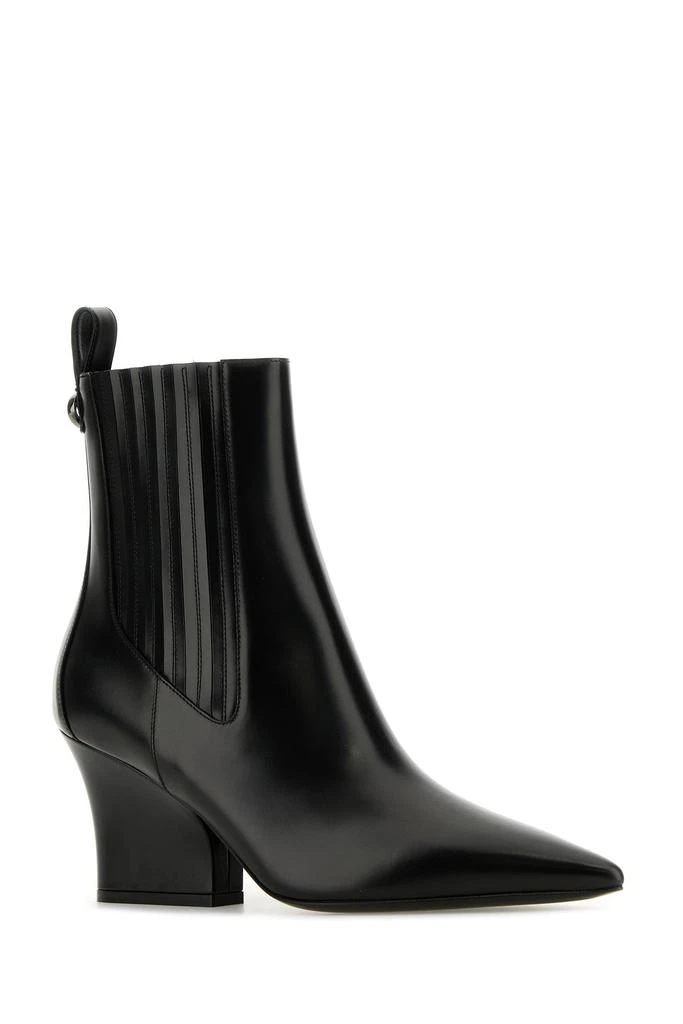 Valentino Black leather VLogo Lockette ankle boots 2