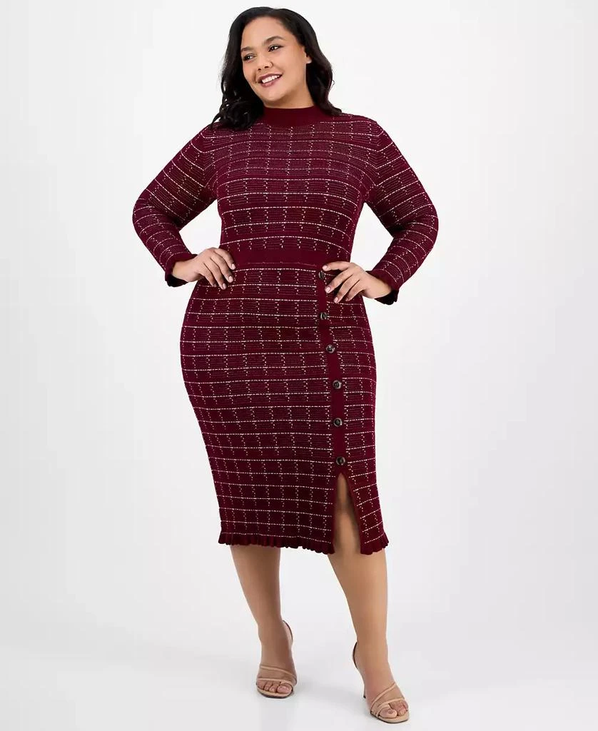 Plus Size Checkered-Knit Sweater Dress  On Sale Now with Up to 61% Off |  Discover Exclusive Deals & Savings at BeyondStyle  Authentic Sandra Darren  dress|women's fashion|dresses with Limited-Time Discounts, Free