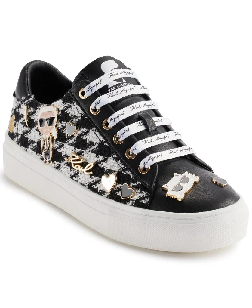 Karl Lagerfeld Paris CATE PINS HOUNDSTOOTH LACE UP SNEAKER 1