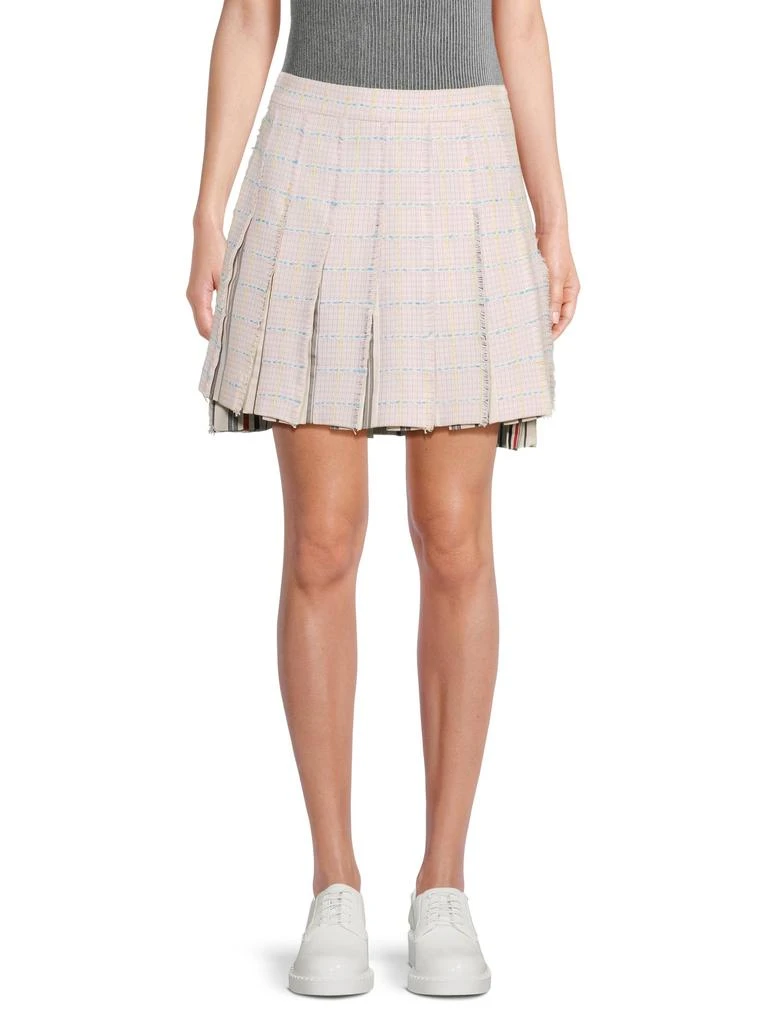 Thom Browne   ​Combo Pleated Dropped Back Miniskirt 1