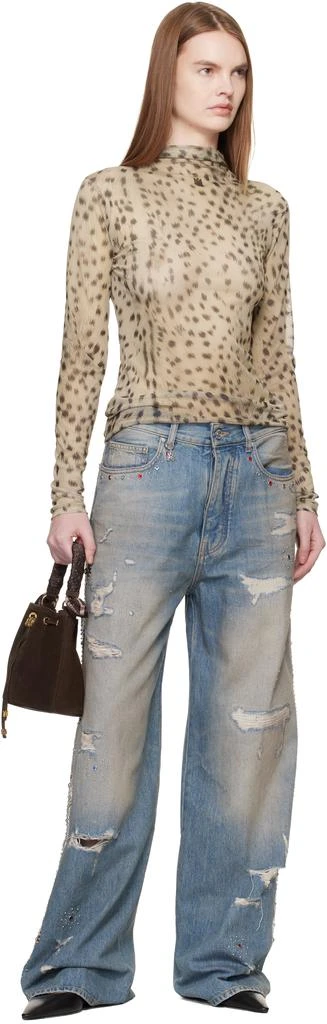 AMIRI Beige Deer Long Sleeve T-shirt 4