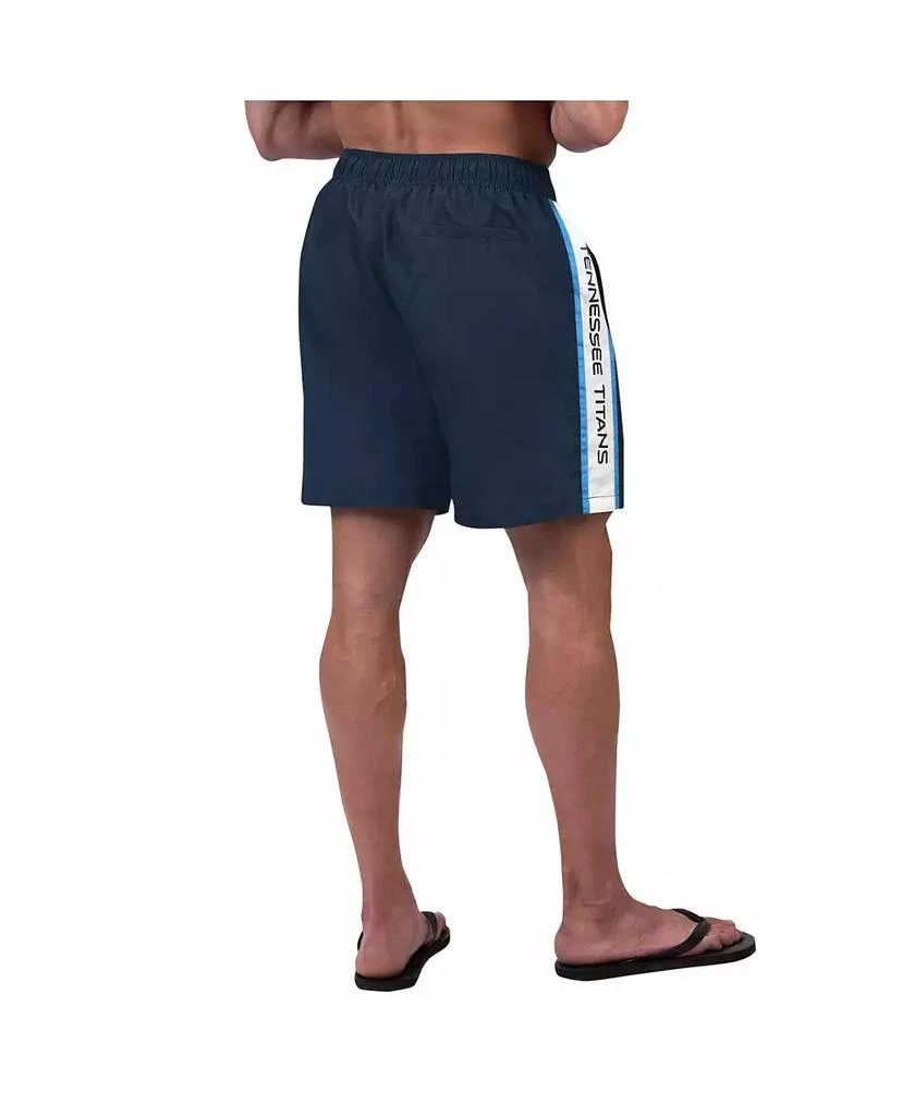 G-III Sports by Carl Banks Men's Navy Tennessee Titans Streamline Volley Swim Shorts 2