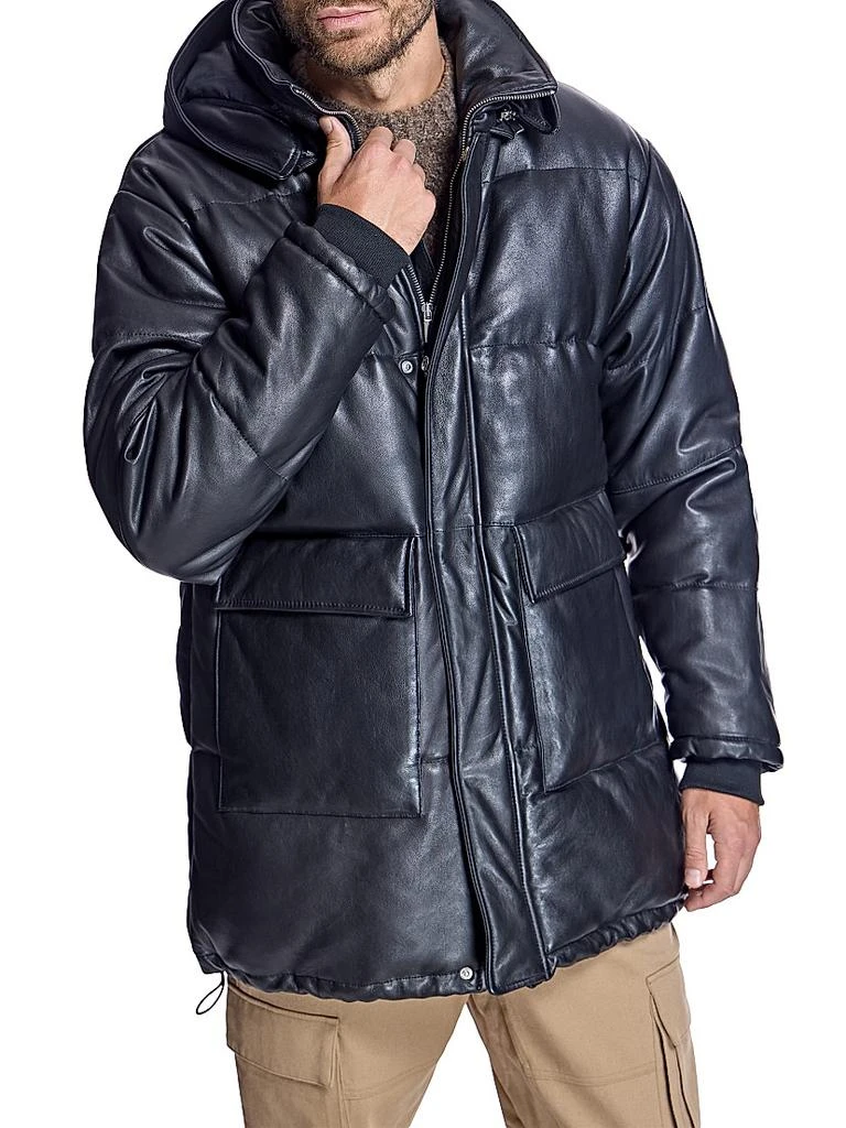 Maximilian Men
s Hooded Leather Coat 2