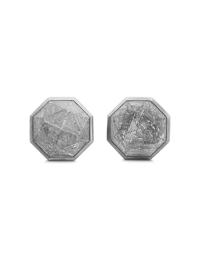 David Yurman Meteorite Faceted Round Cufflinks in Sterling Silver, 16MM 1