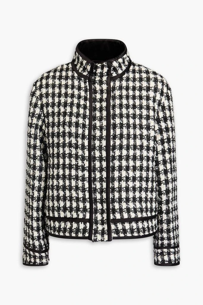 Alice + Olivia Metallic houndstooth tweed jacket 1