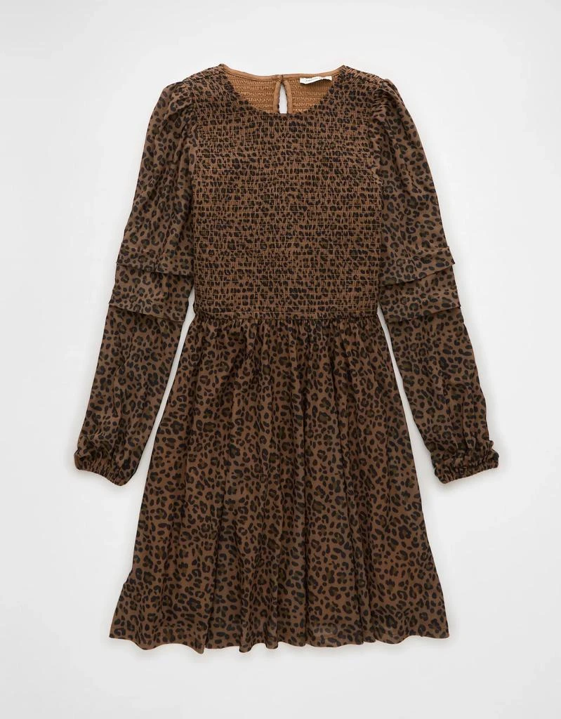 AE AE Long-Sleeve High Neck Mesh Mini Dress 3