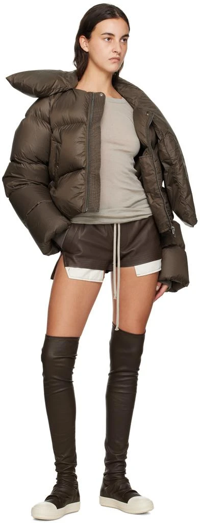 Rick Owens Gray Funnel Neck Down Jacket 4