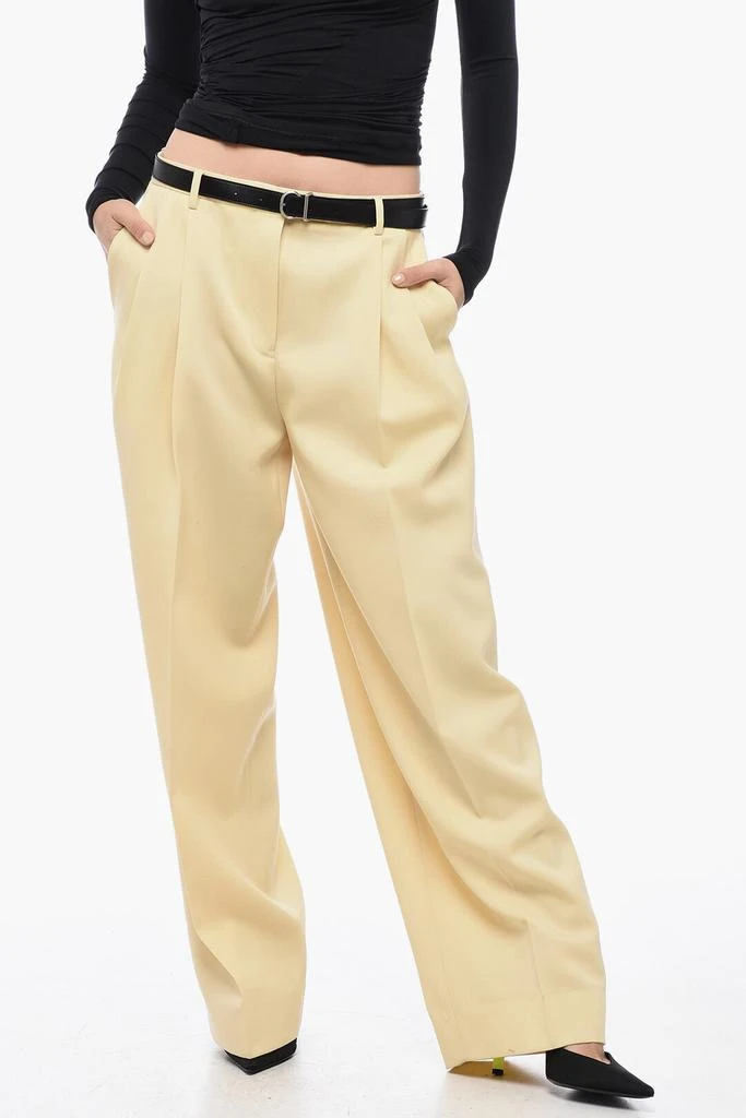 Jil Sander Grain de Poudre Wool Pants with Wide Leg 1