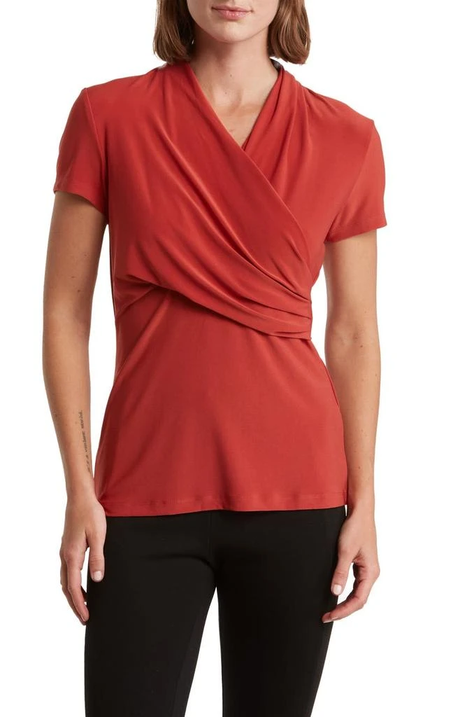 DKNY Surplice V-Neck Short Sleeve Top 1